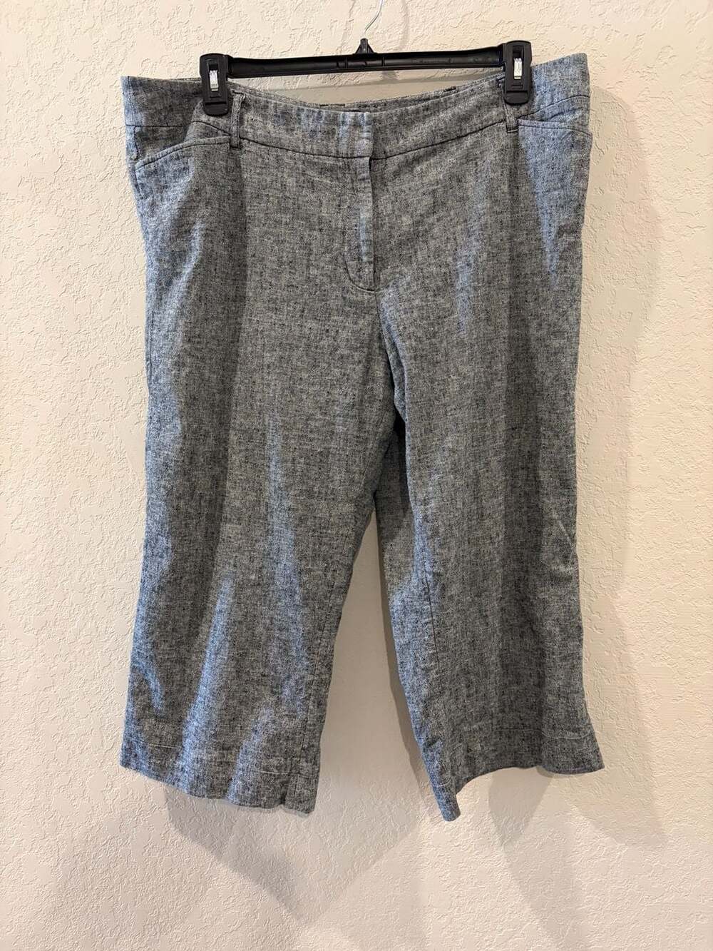Lane Bryant Women's Gray Linen Blend Cropped Capri Pants Size 20